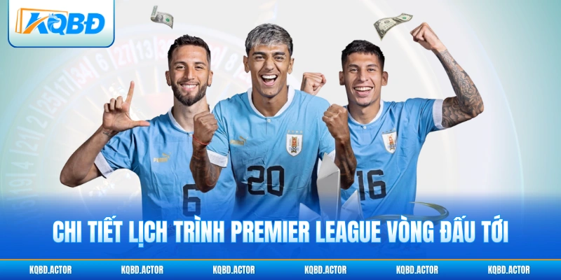 Chi tiết lịch trình Premier League vòng đấu tới